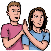 Hands against each other